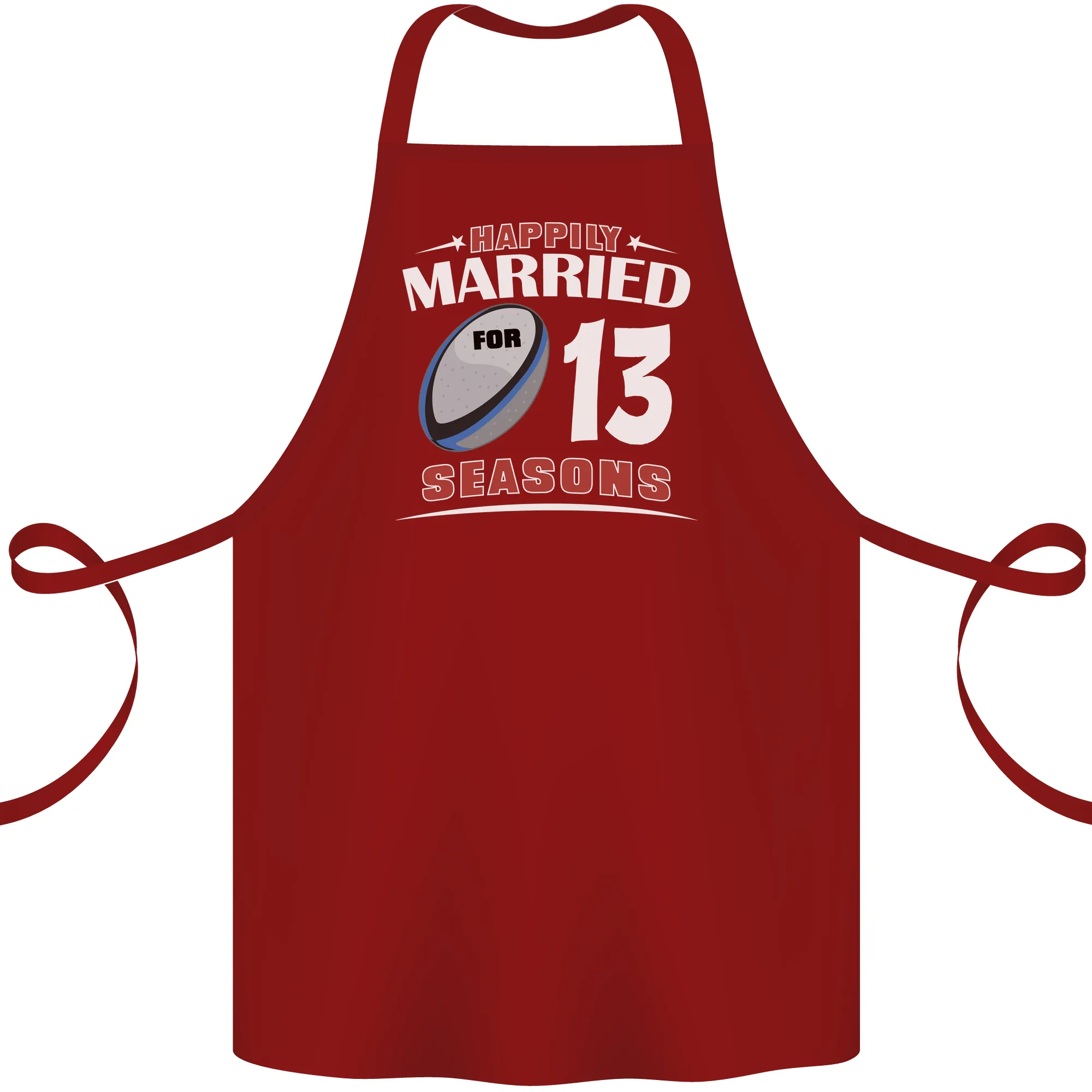 13 Year Wedding Anniversary 13th Rugby Cotton Apron 100% Organic