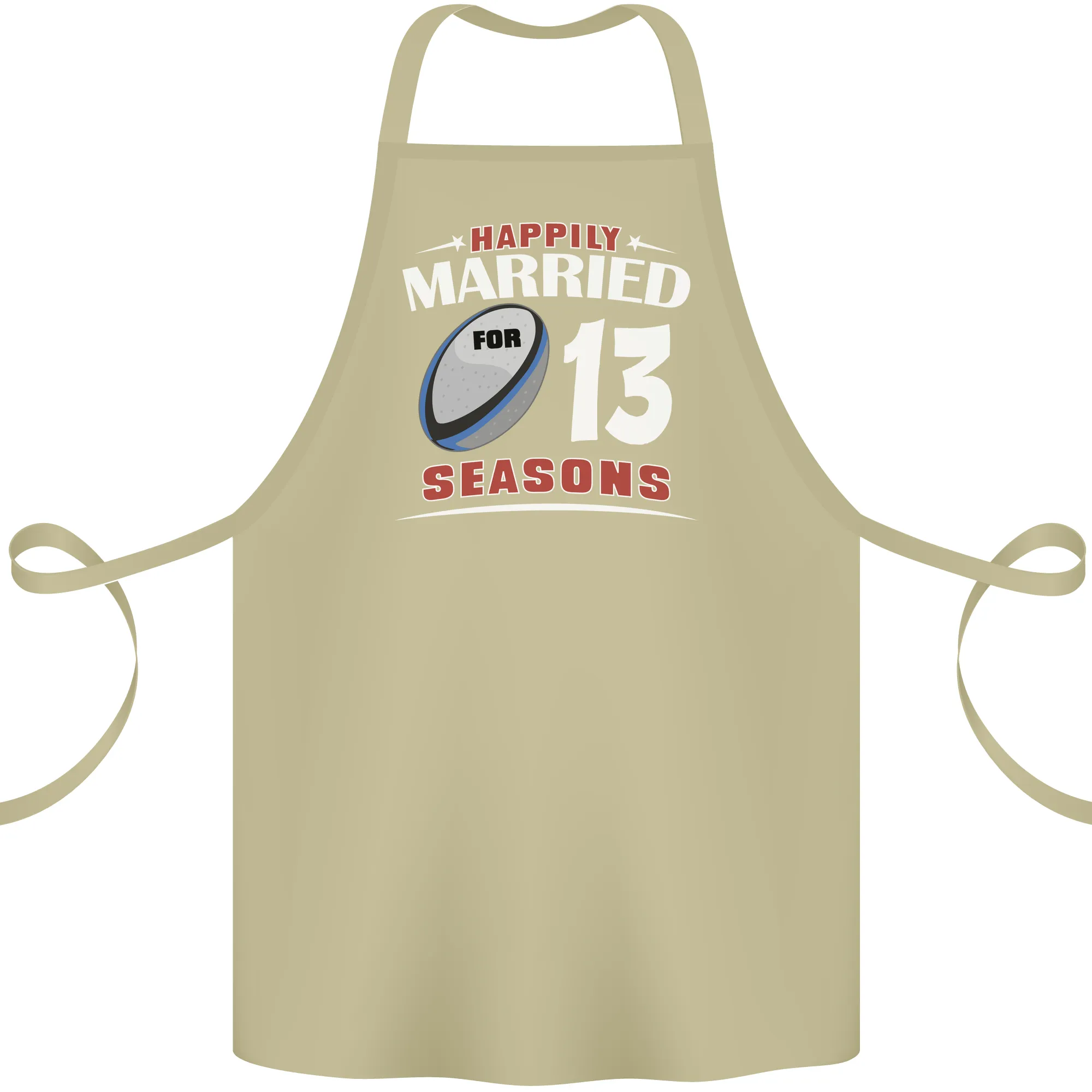 13 Year Wedding Anniversary 13th Rugby Cotton Apron 100% Organic