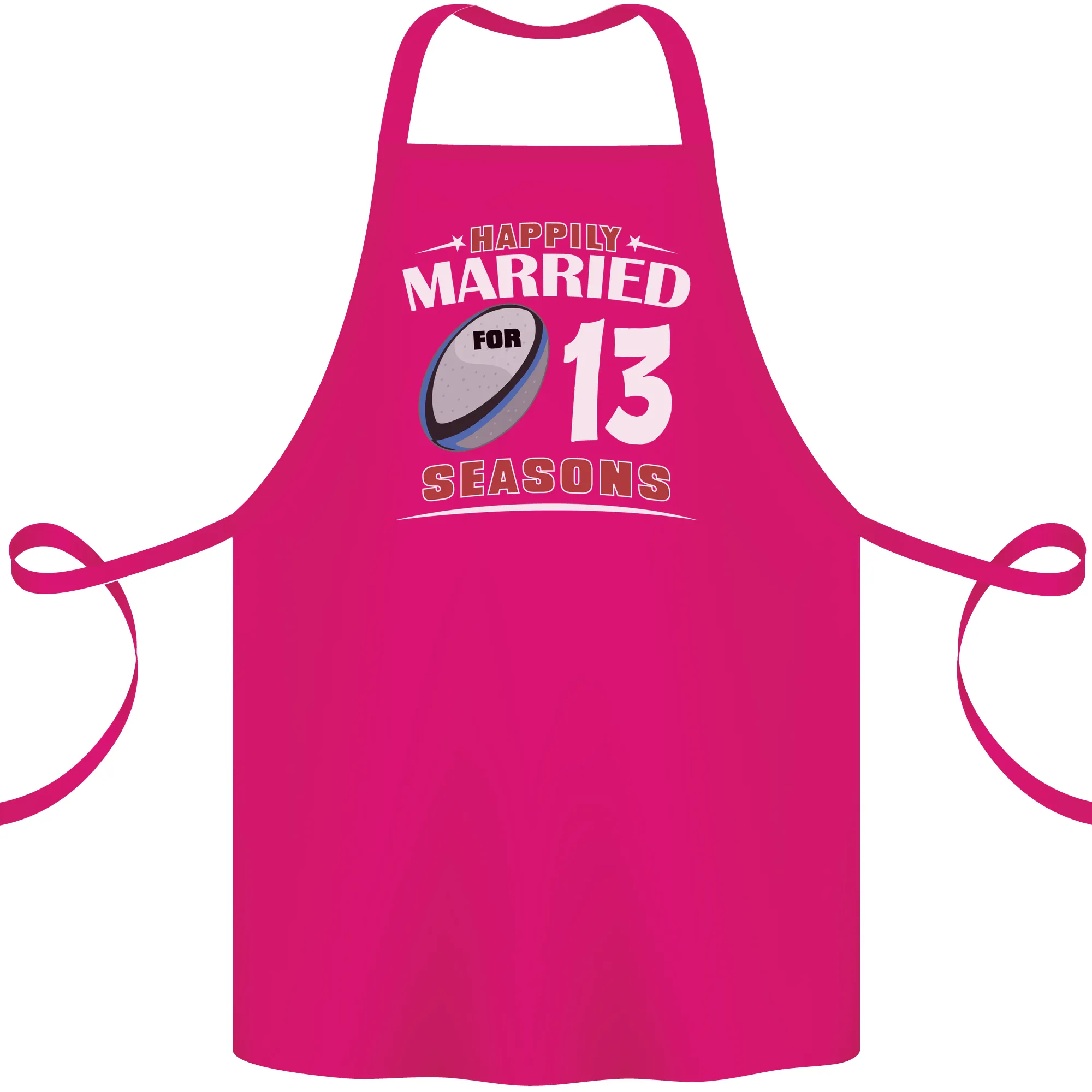 13 Year Wedding Anniversary 13th Rugby Cotton Apron 100% Organic