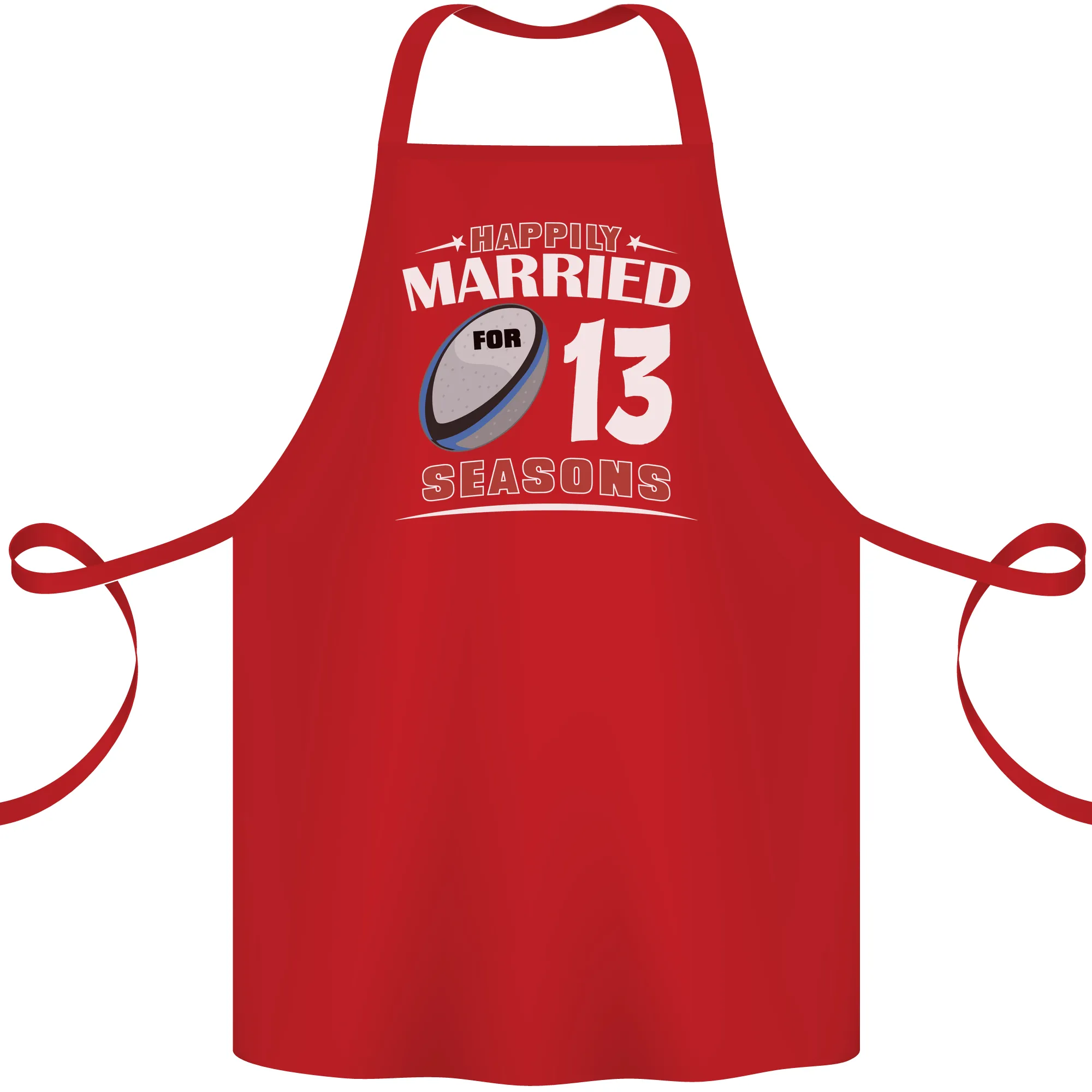13 Year Wedding Anniversary 13th Rugby Cotton Apron 100% Organic