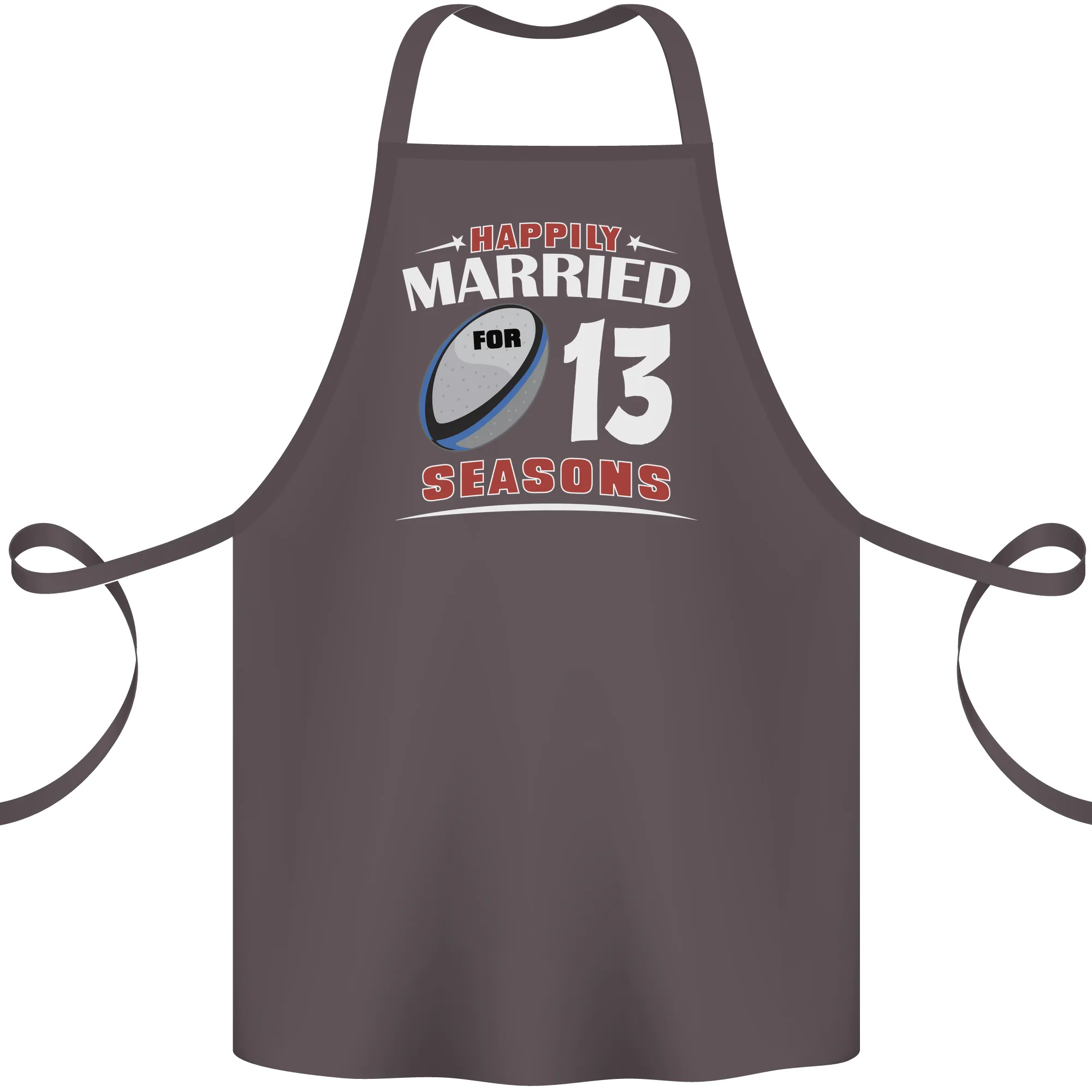 13 Year Wedding Anniversary 13th Rugby Cotton Apron 100% Organic