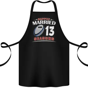 13 Year Wedding Anniversary 13th Rugby Cotton Apron 100% Organic