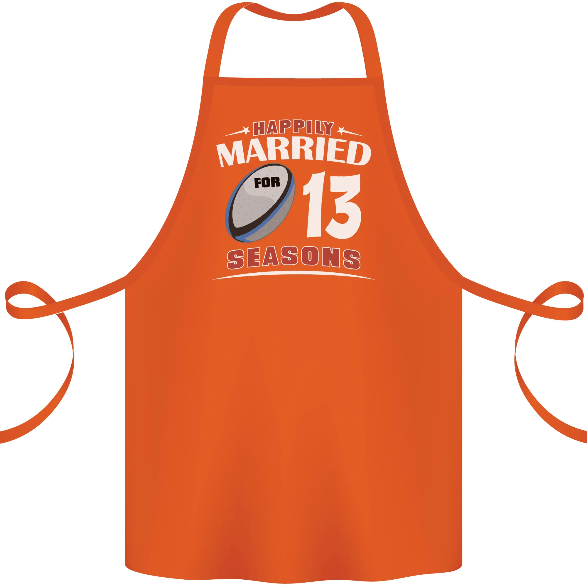 13 Year Wedding Anniversary 13th Rugby Cotton Apron 100% Organic