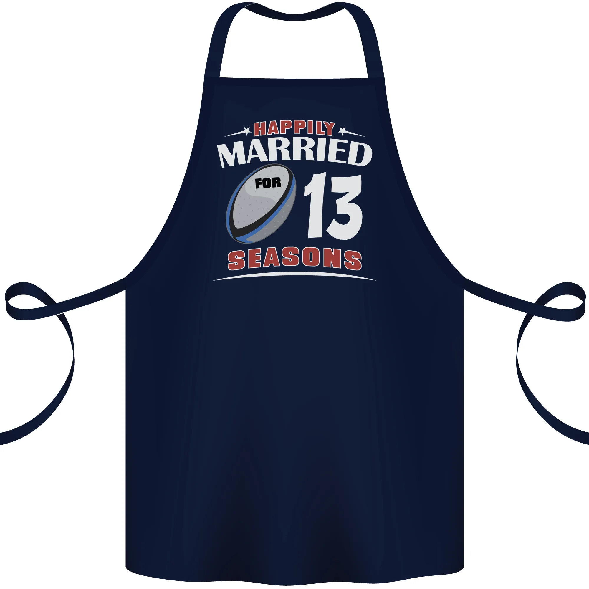 13 Year Wedding Anniversary 13th Rugby Cotton Apron 100% Organic