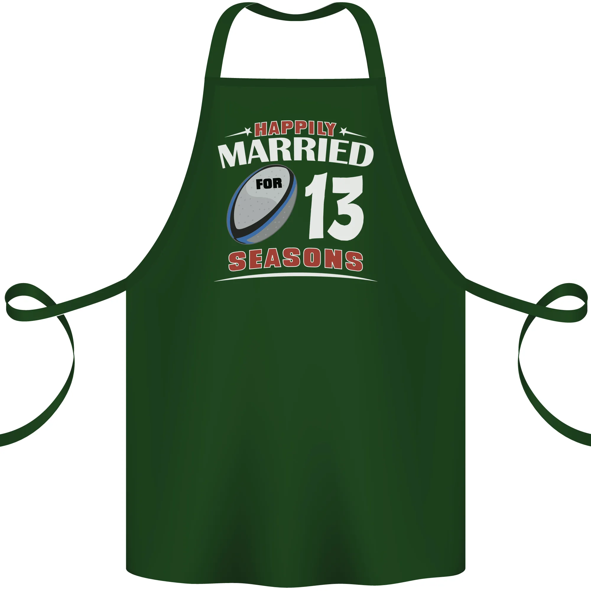 13 Year Wedding Anniversary 13th Rugby Cotton Apron 100% Organic