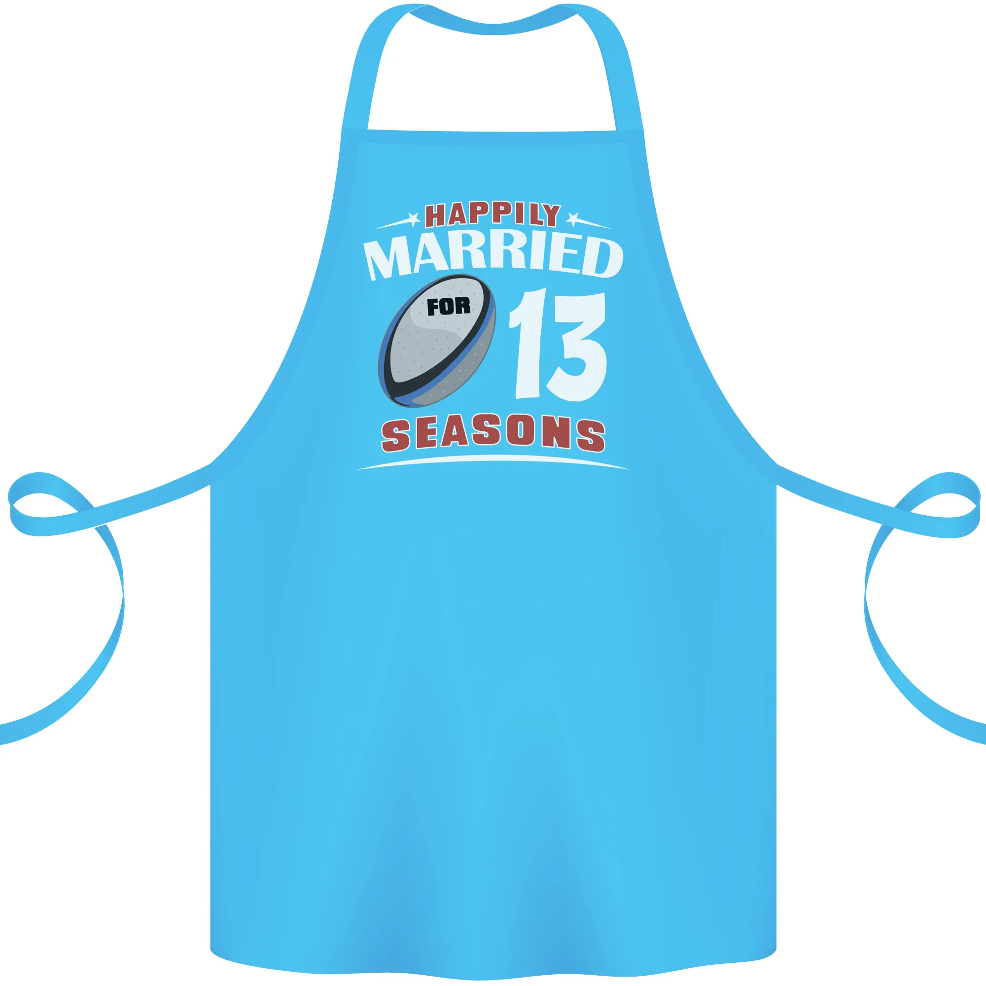 13 Year Wedding Anniversary 13th Rugby Cotton Apron 100% Organic