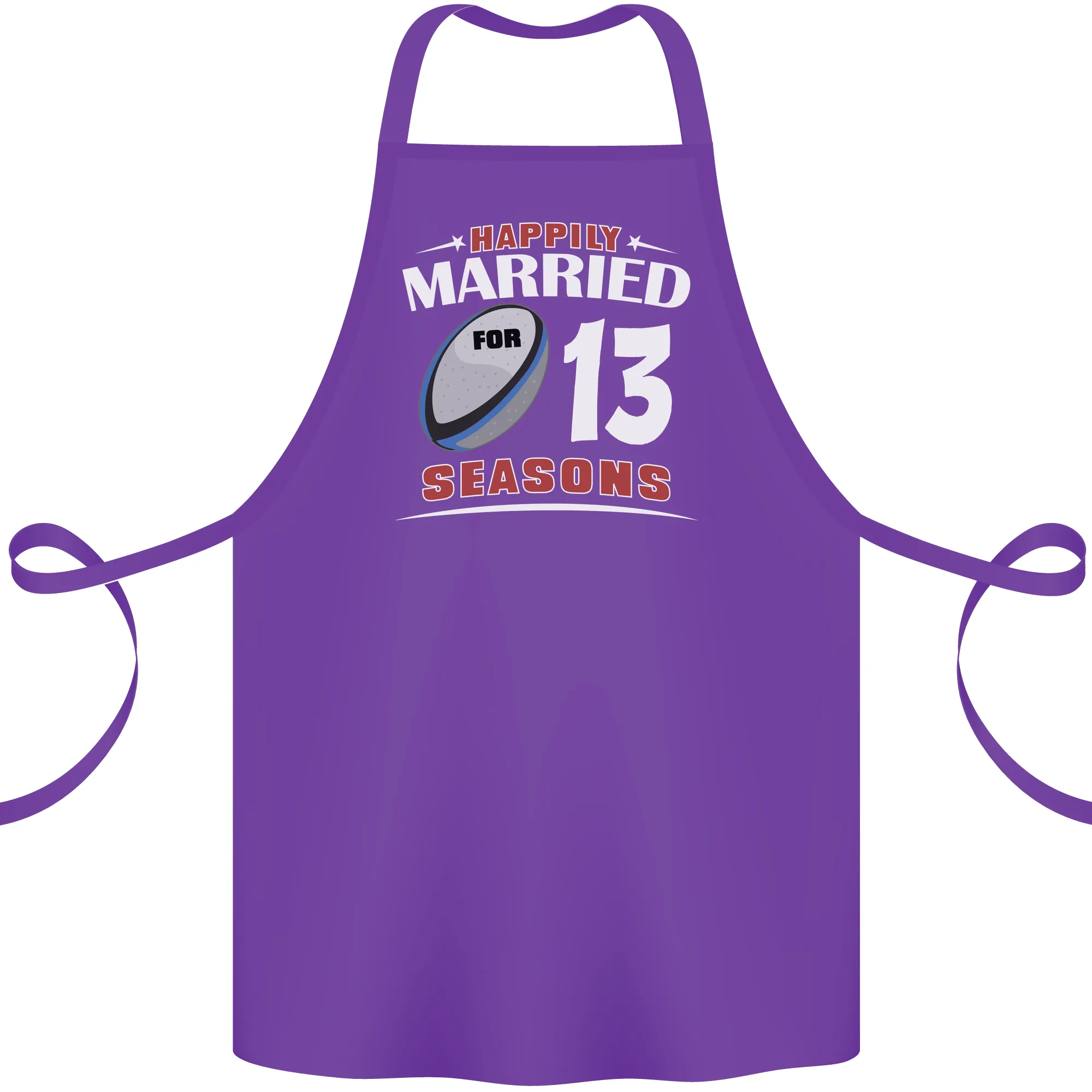 13 Year Wedding Anniversary 13th Rugby Cotton Apron 100% Organic