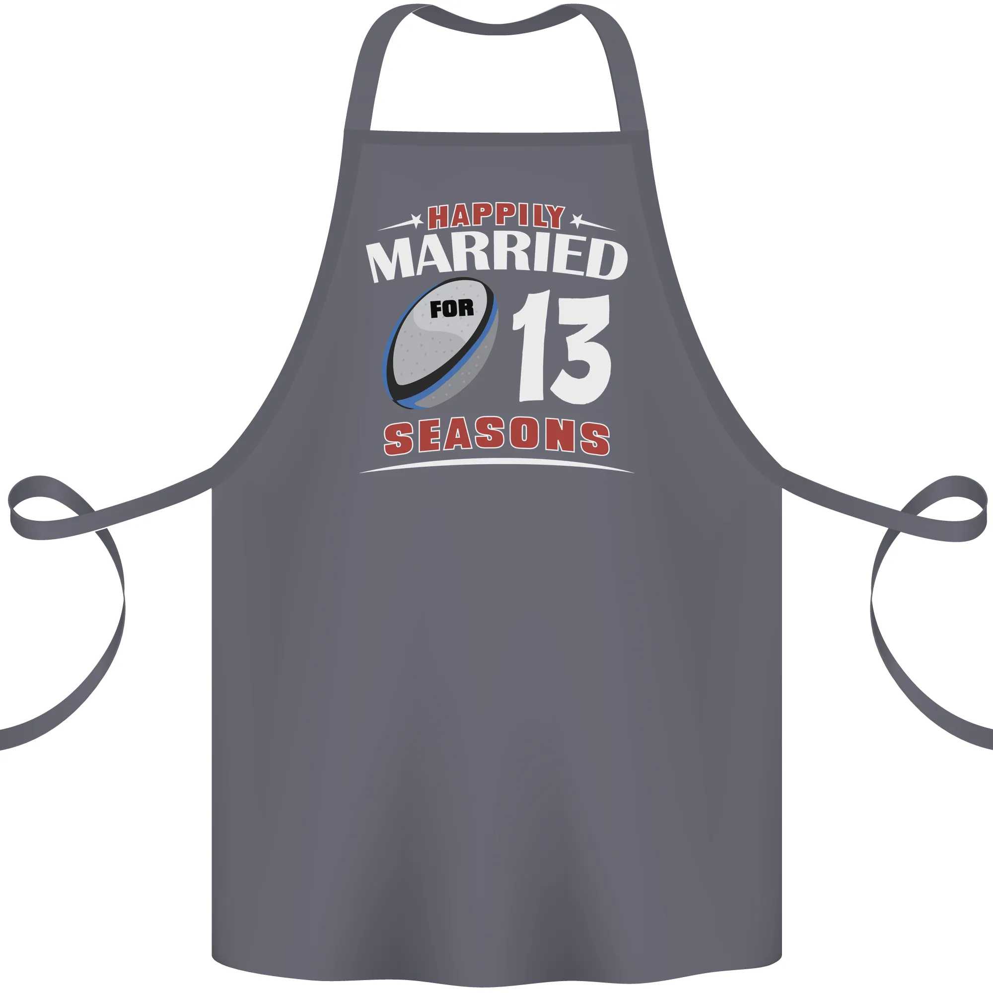 13 Year Wedding Anniversary 13th Rugby Cotton Apron 100% Organic