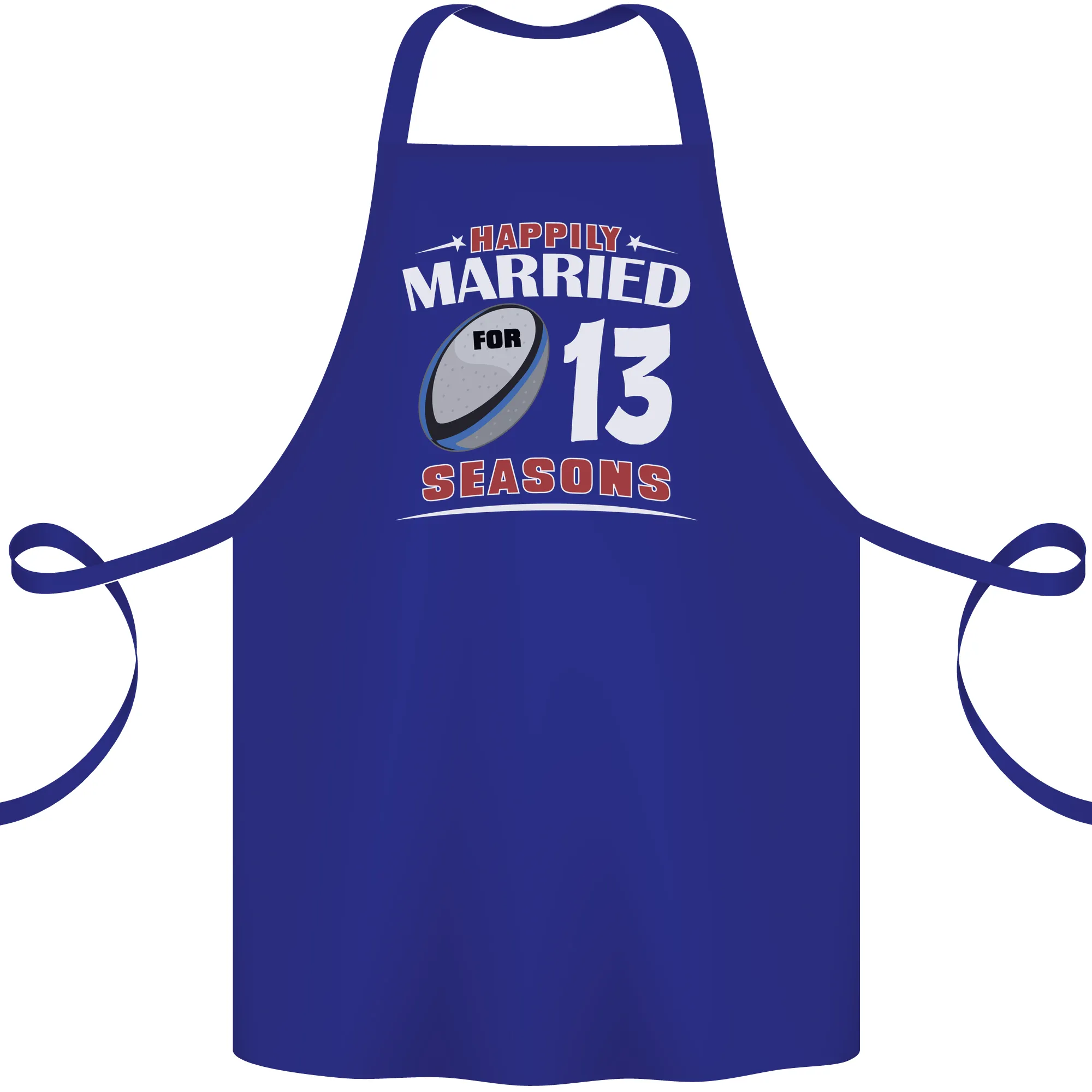 13 Year Wedding Anniversary 13th Rugby Cotton Apron 100% Organic