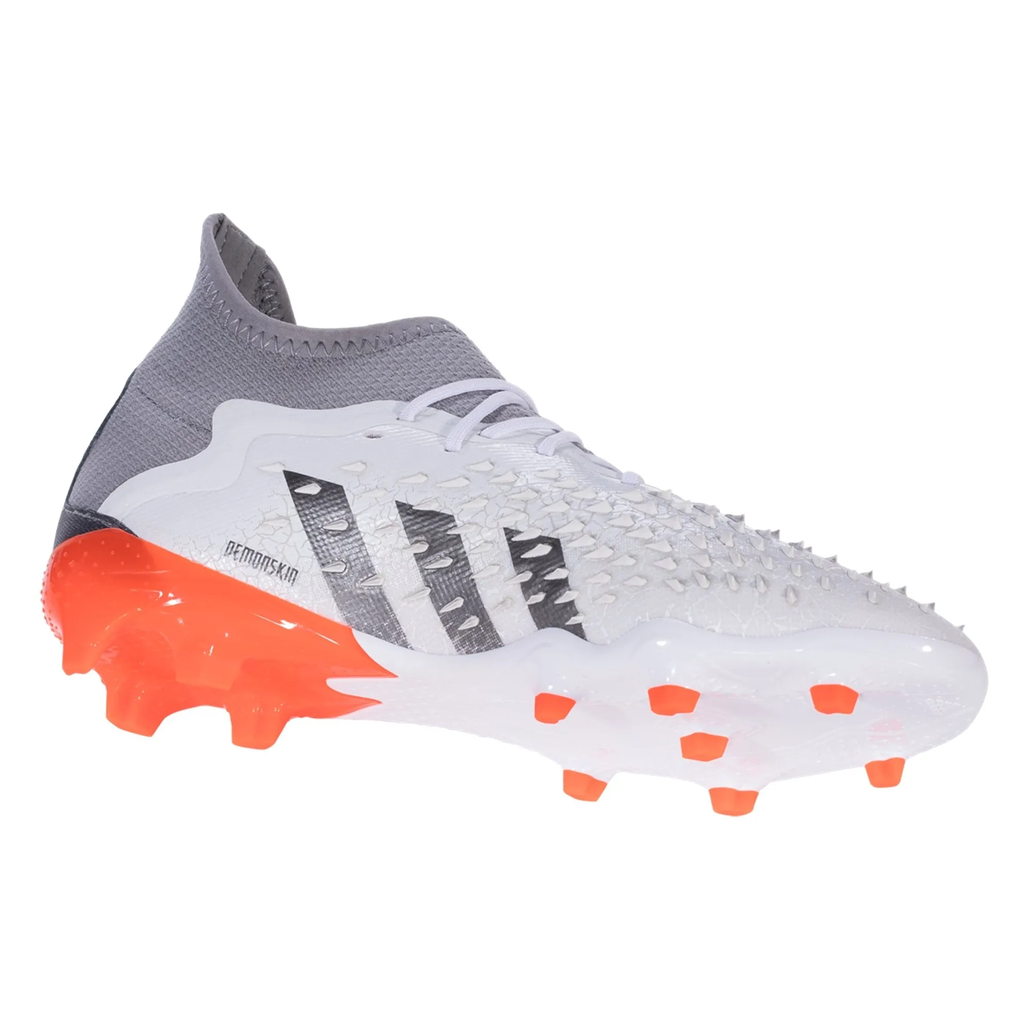 adidas Predator Freak.1 FG Junior Firm Ground Soccer Cleat White/Metallic Iron/SolarRed