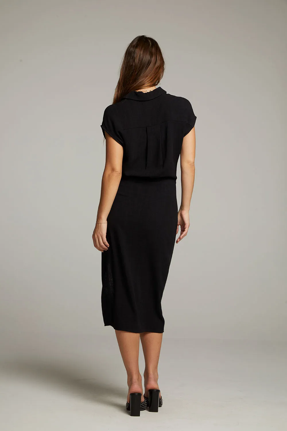 Atlantic True Black Midi Dress