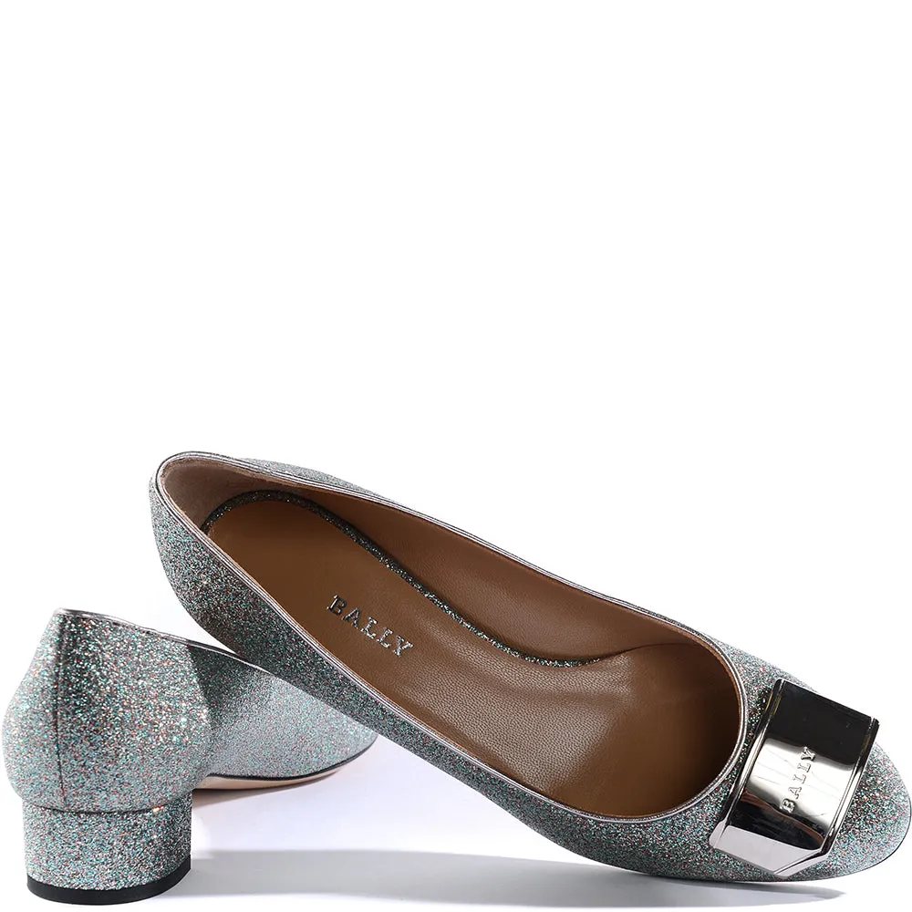 Bally Womens Kitten Heels in Silver