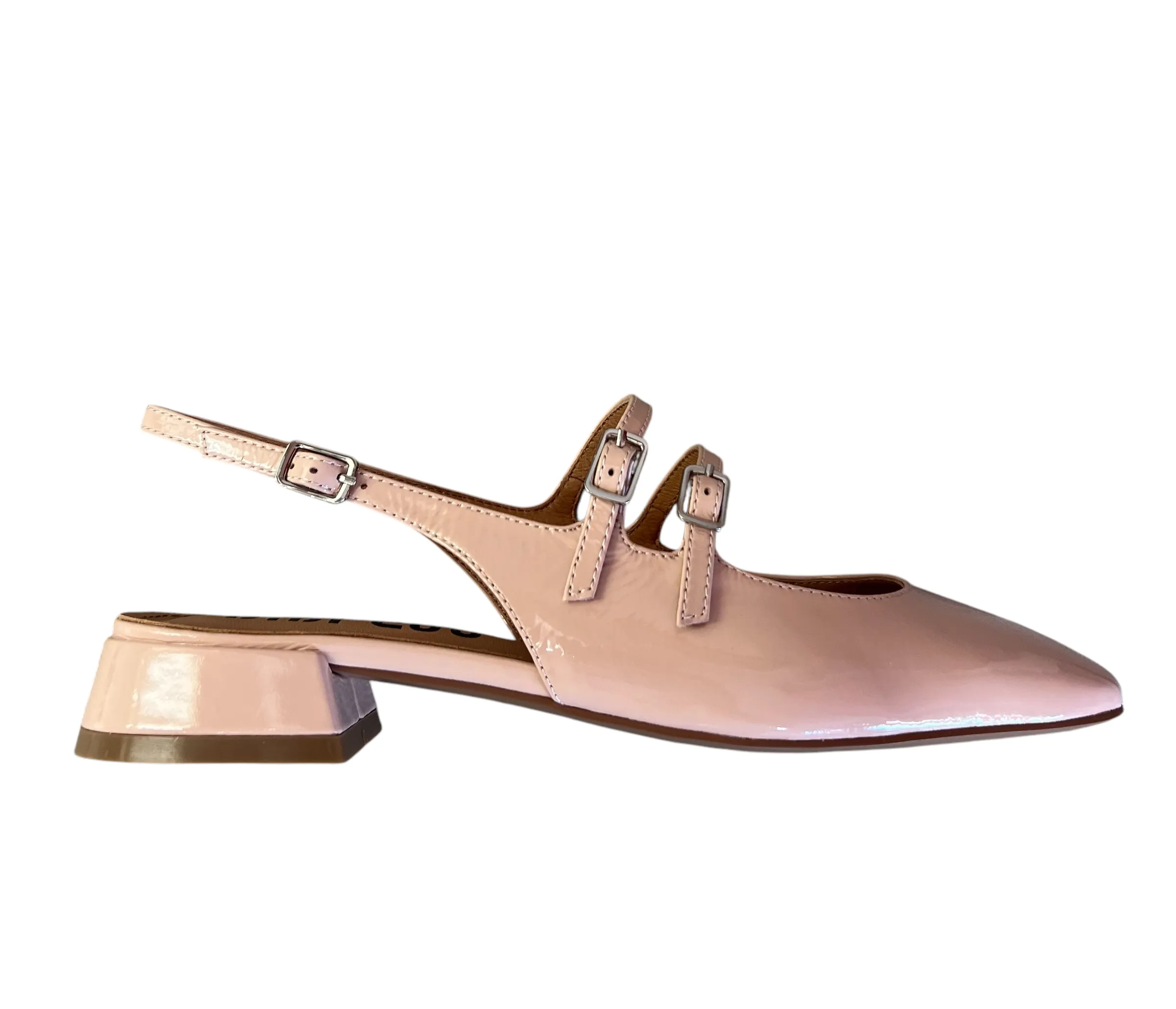 Bibi Lou Hina 25 Nude Leather Mary Jane Ballet Flats