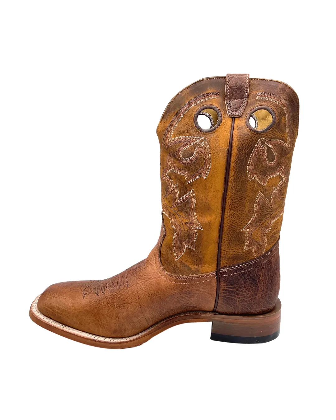 'Boulet' Men's 12" Saddle Vamp Western Square Toe - Shrunken Bomber / Ambergold