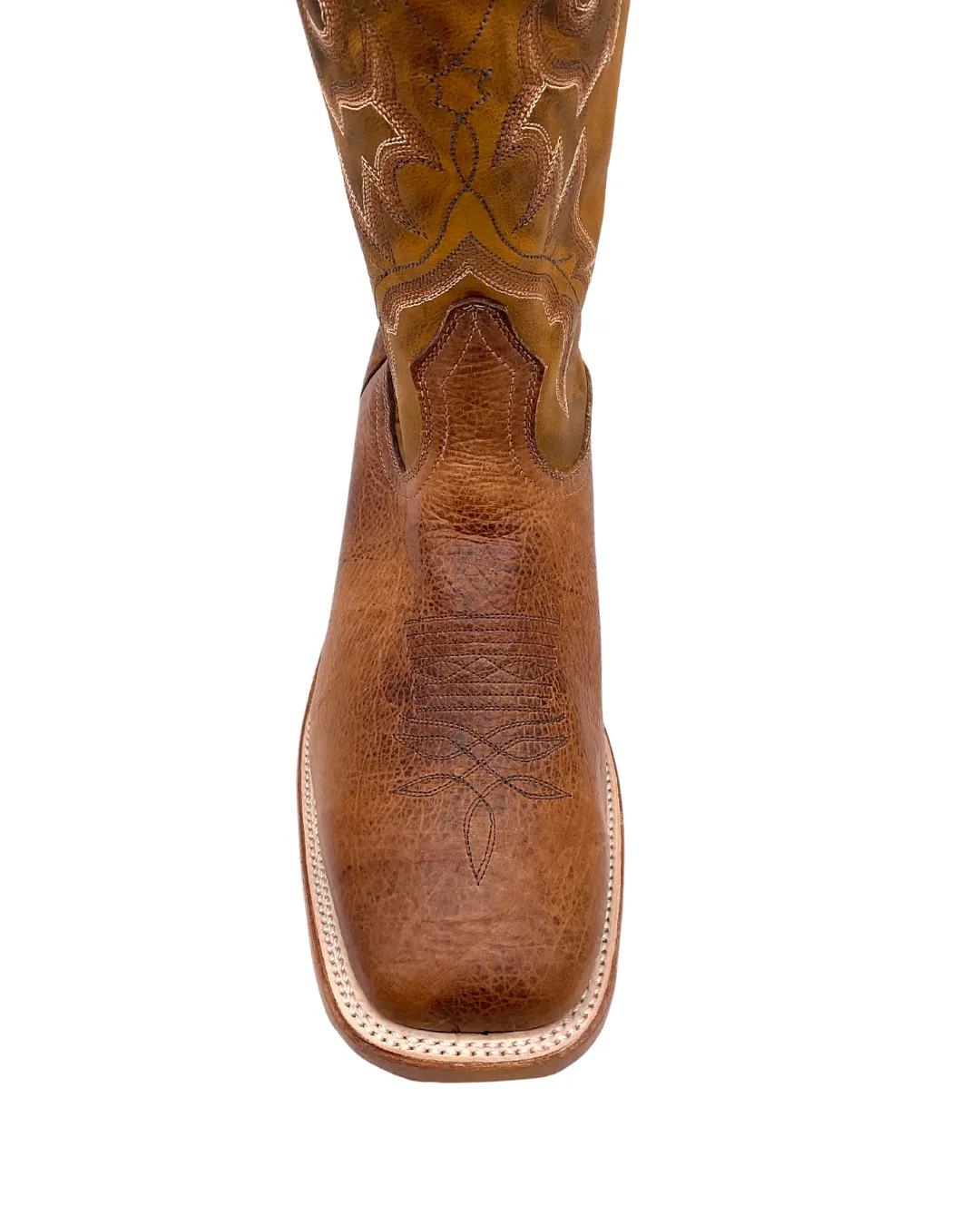 'Boulet' Men's 12" Saddle Vamp Western Square Toe - Shrunken Bomber / Ambergold