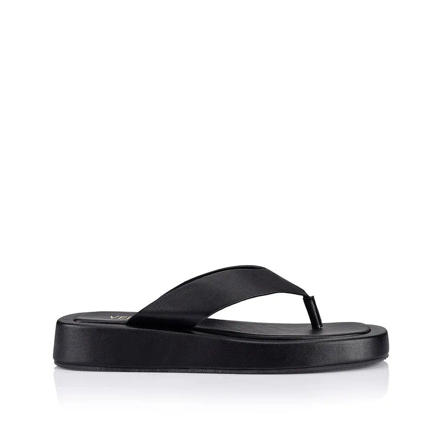BOUNCER FLATFORM THONGS - BLACK