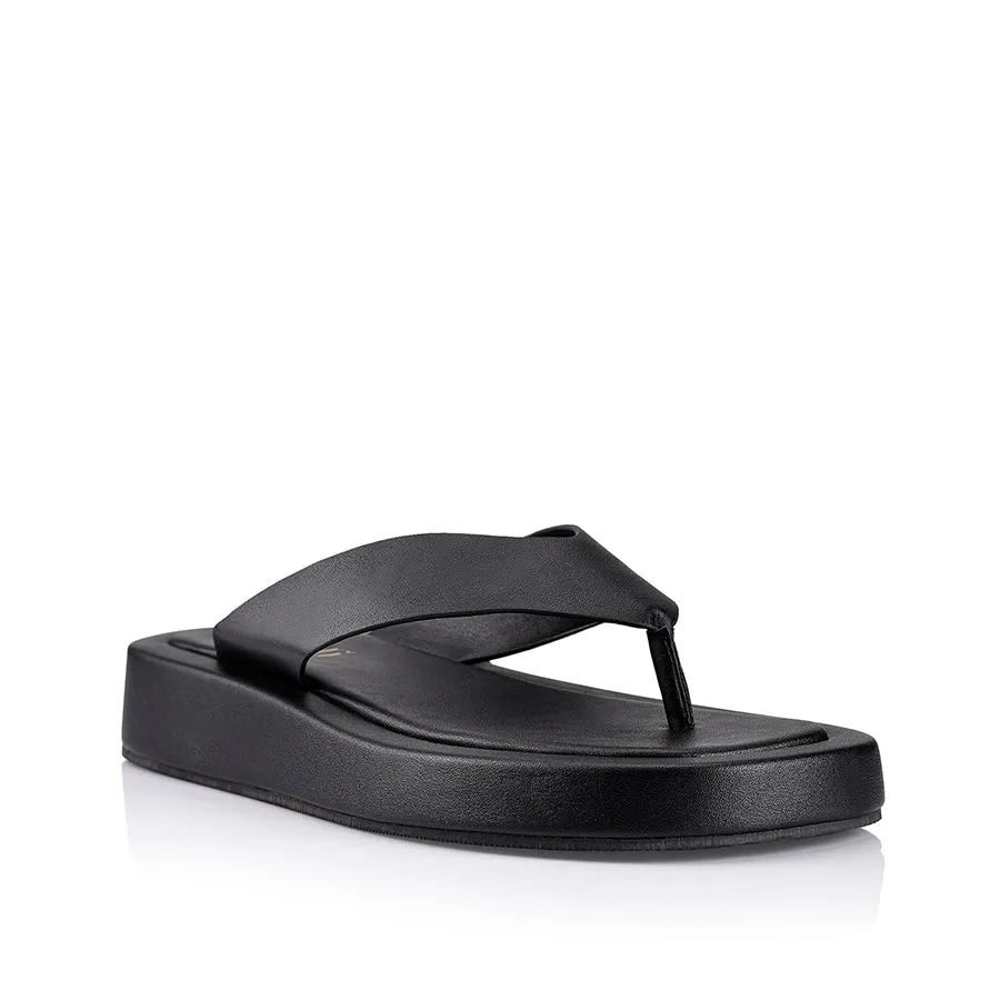 BOUNCER FLATFORM THONGS - BLACK