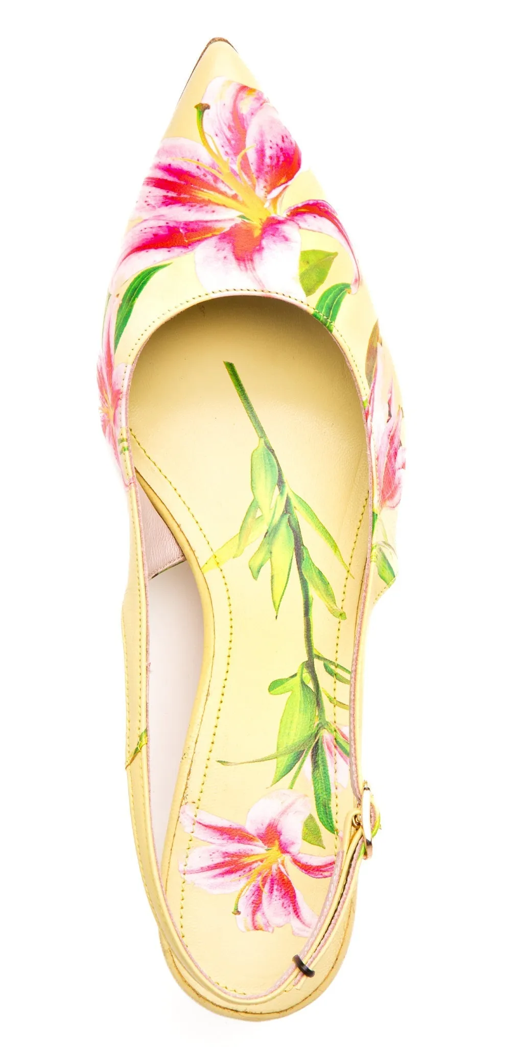 Cancun Yellow Floral Printed Leather