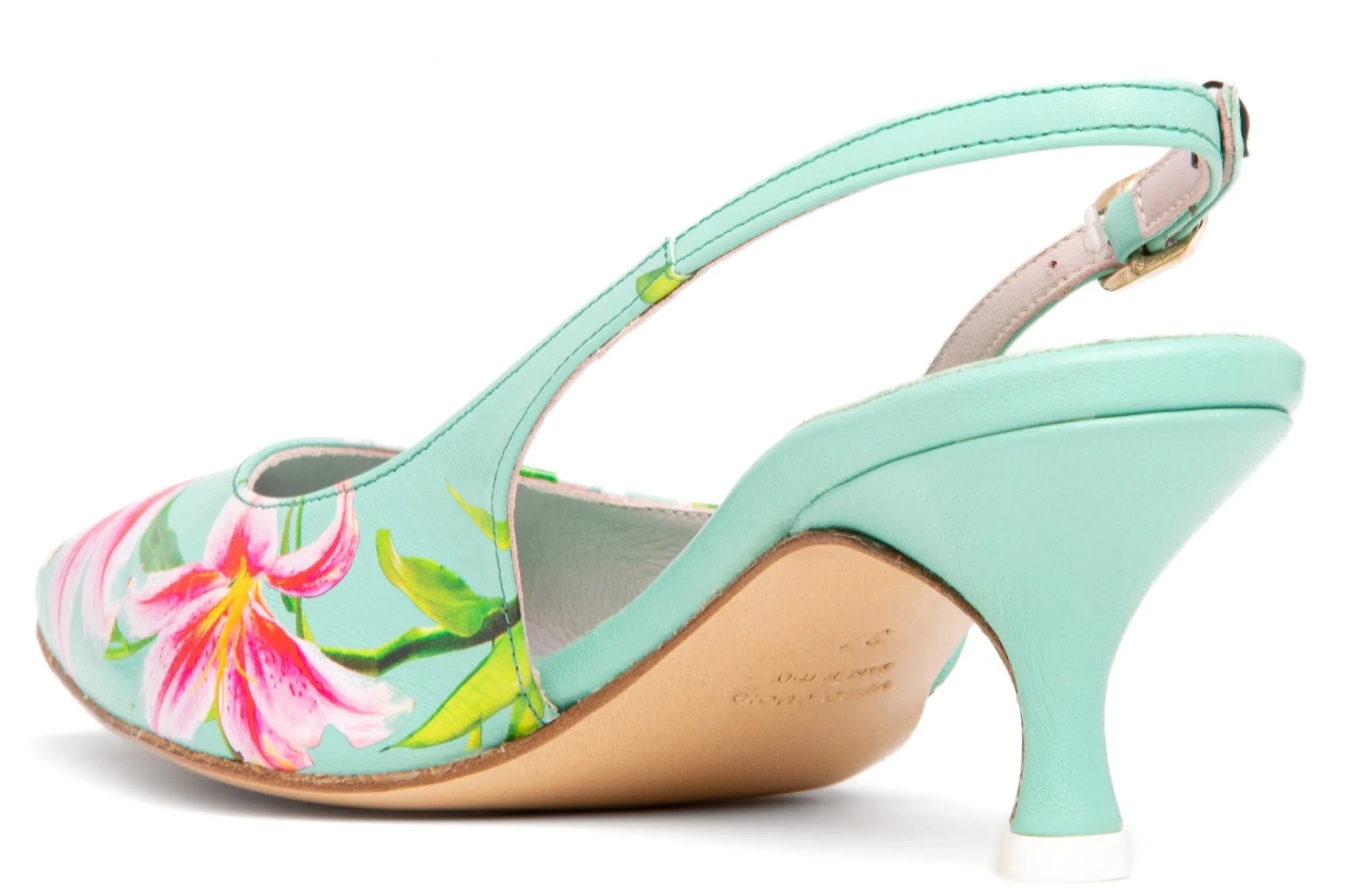 Cancun Yellow Floral Printed Leather