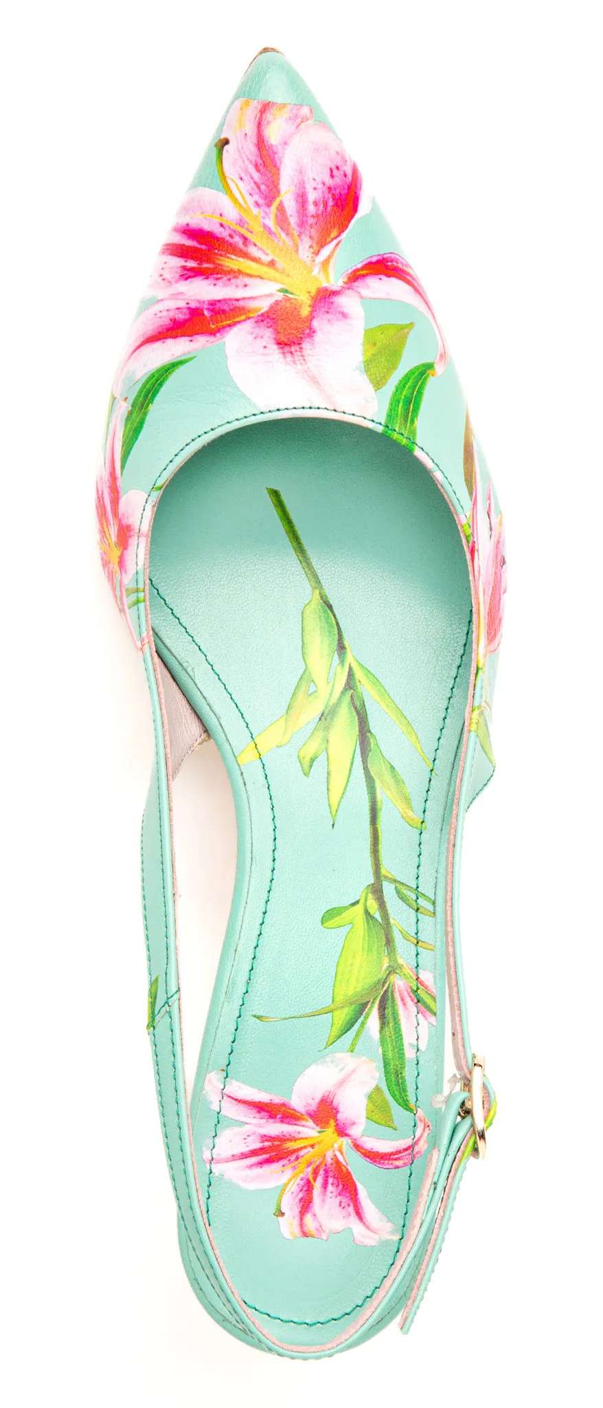 Cancun Yellow Floral Printed Leather