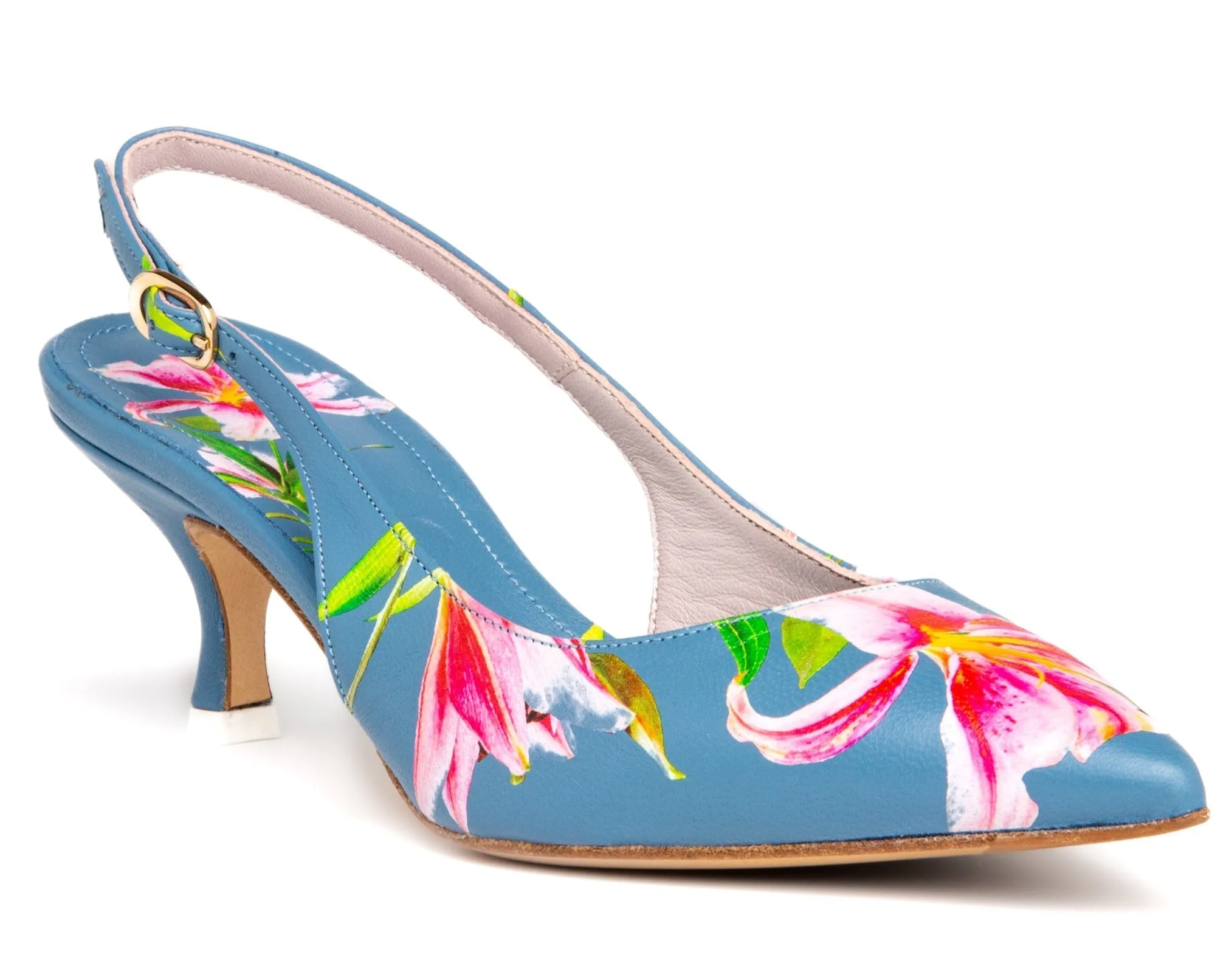 Cancun Yellow Floral Printed Leather