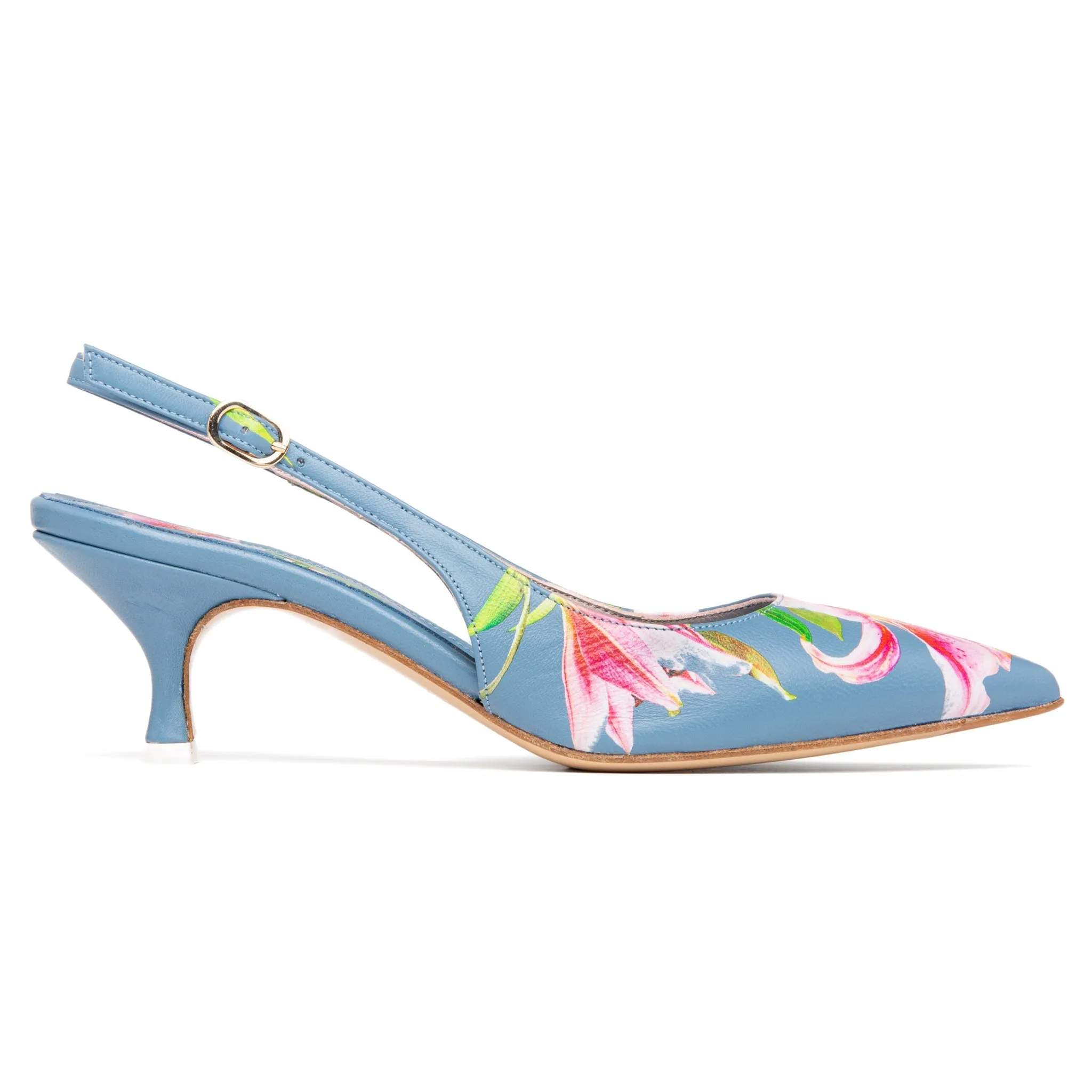 Cancun Yellow Floral Printed Leather