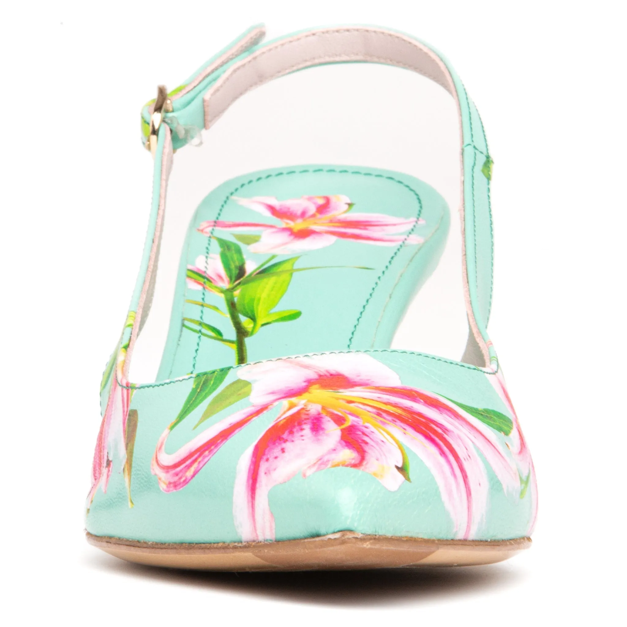 Cancun Yellow Floral Printed Leather