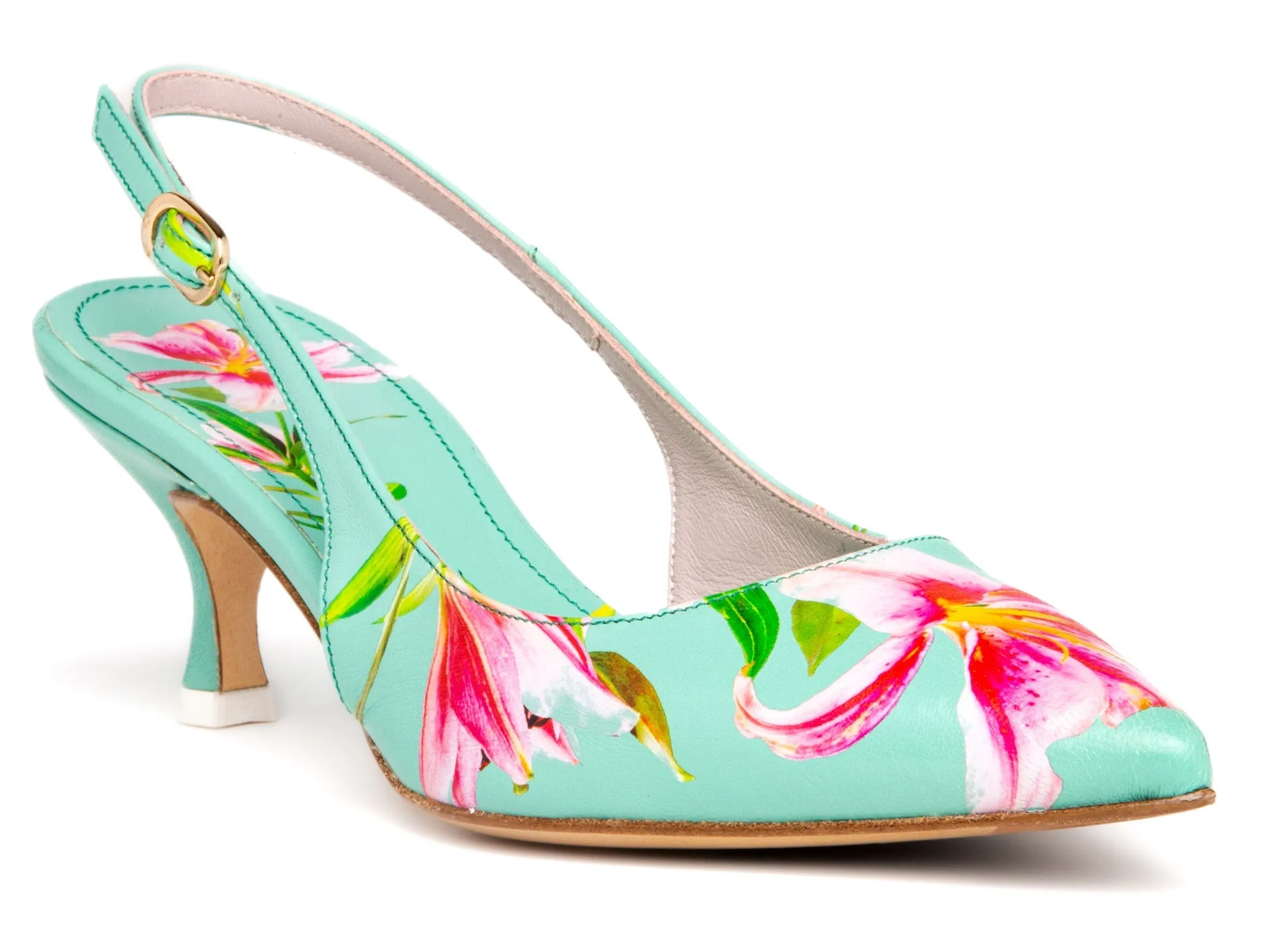 Cancun Yellow Floral Printed Leather