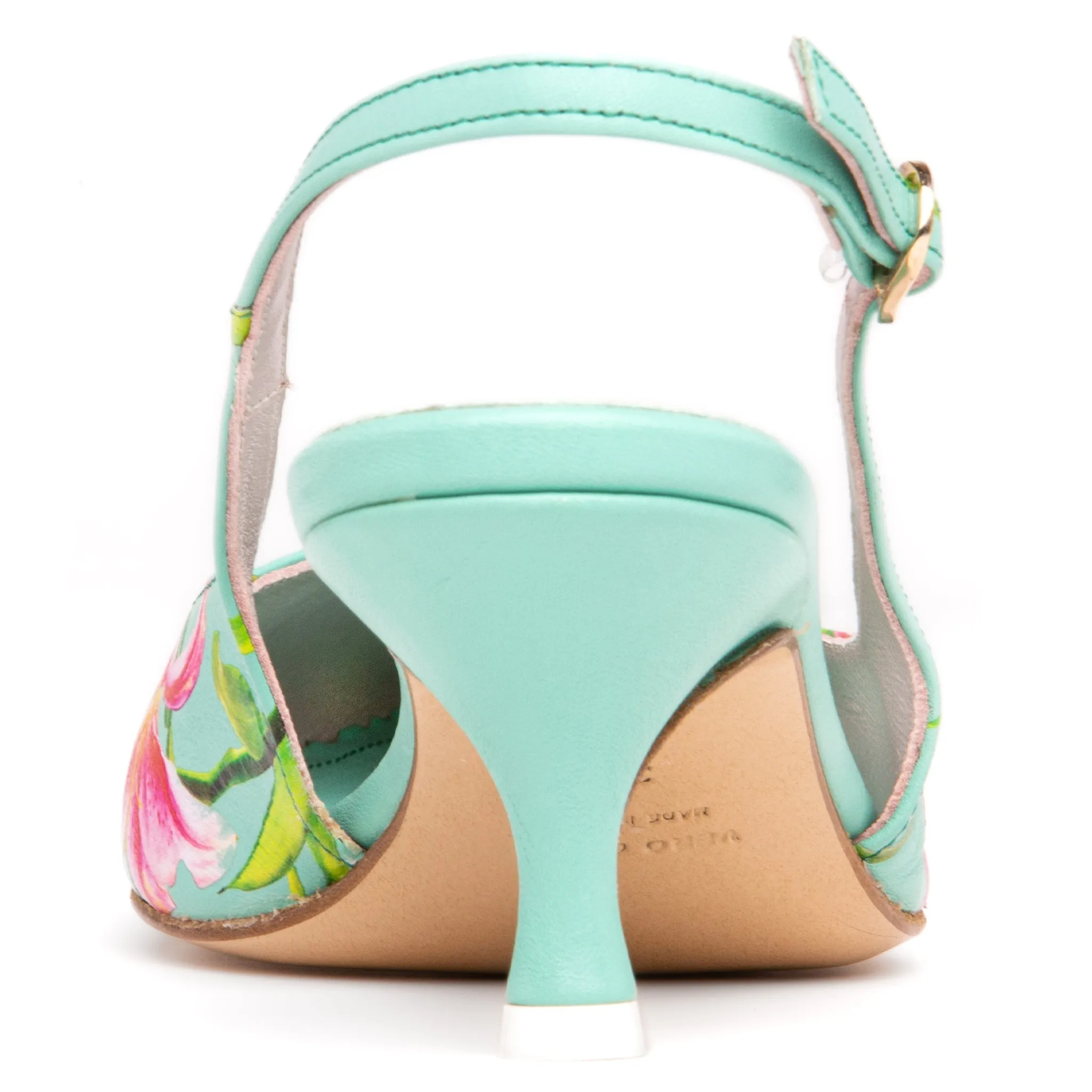 Cancun Yellow Floral Printed Leather