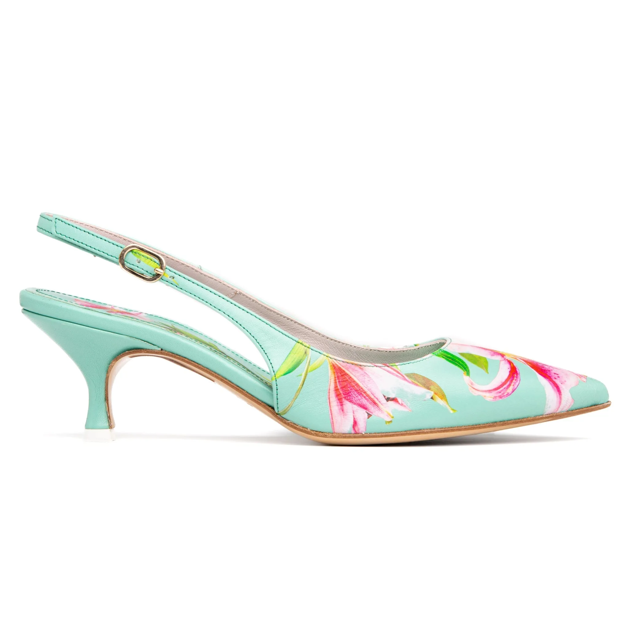 Cancun Yellow Floral Printed Leather