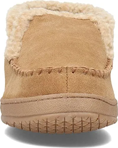 Clarks Men's Suede Leather Sherpa Lined Ankle Bootie Slippers - Indoor/Outdoor Slip-Ons - Comfy & Durable Ankle Boots with Plush Lining Padded Insole & Gripped Rubber Outsoles