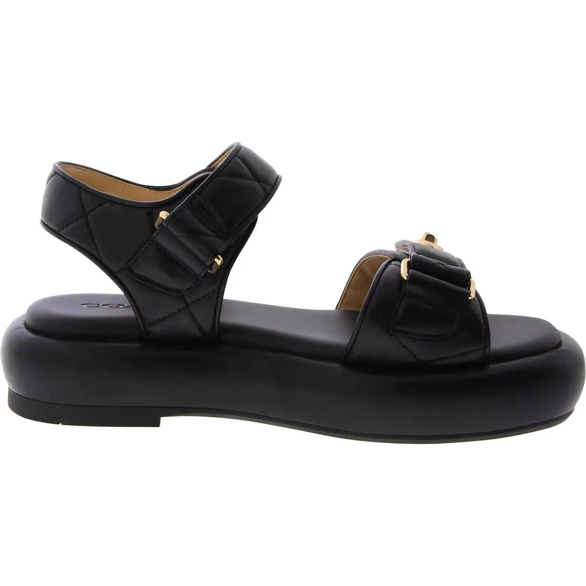 Coach Womens Peyton Leather Slingback Flatform Sandals