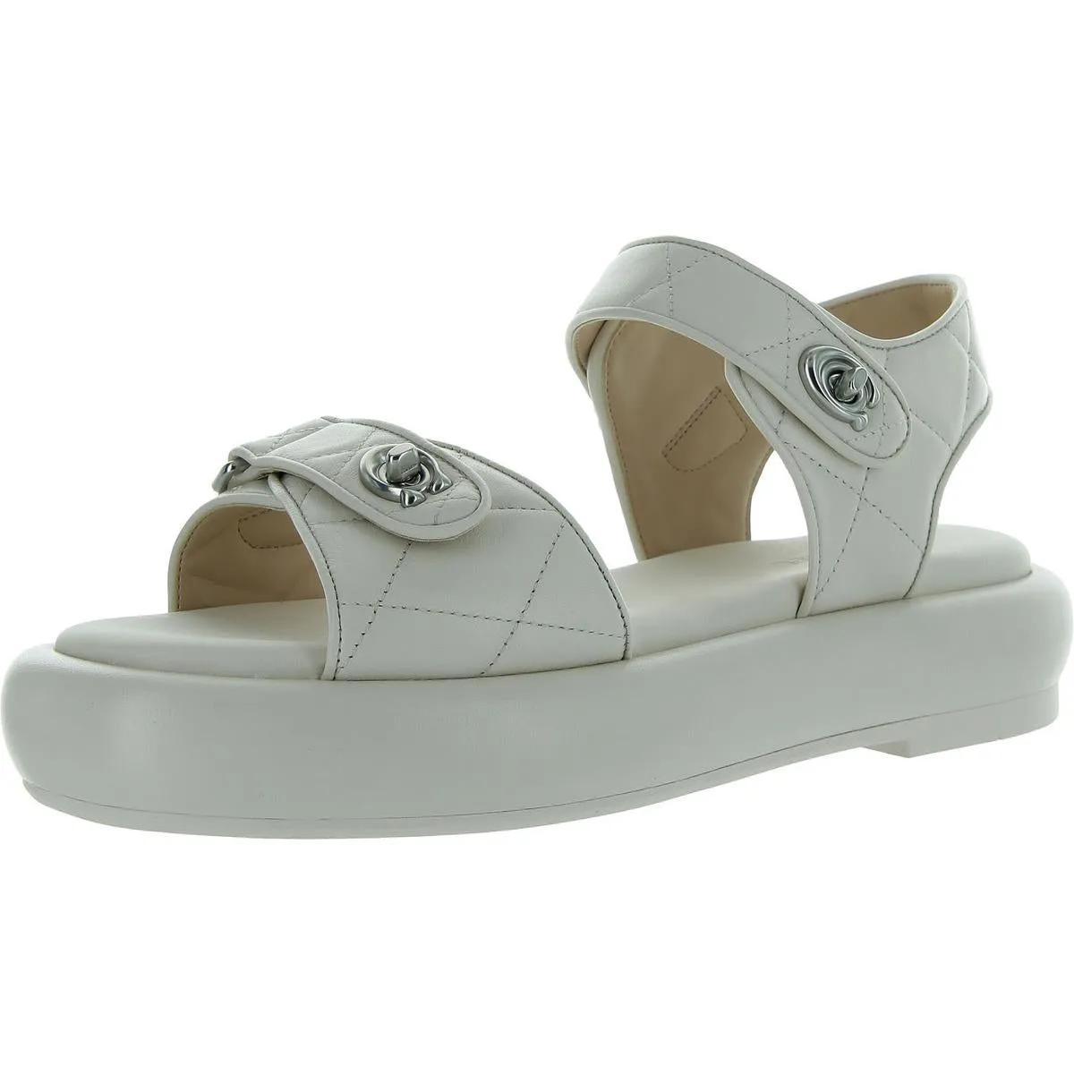Coach Womens Peyton Leather Slingback Flatform Sandals