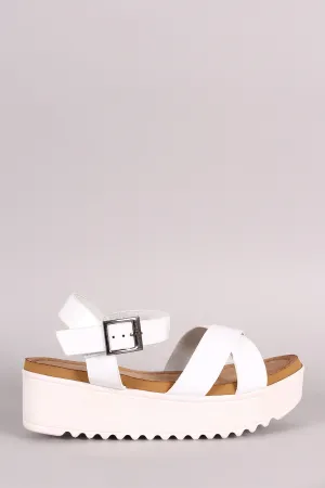 Crisscross Open Toe Flatform Sandal