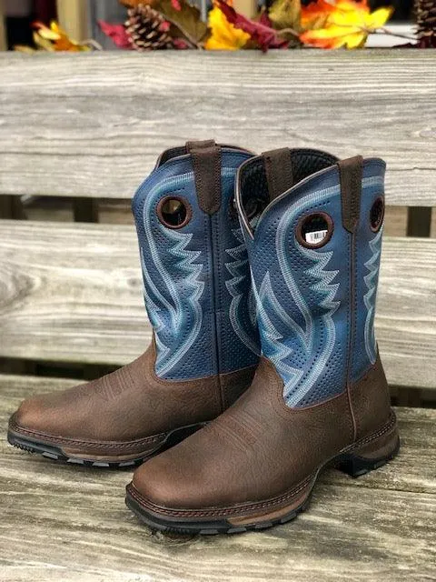 Durango Men's Maverick XP Brown & Blue Jean Square Toe Cowboy Work Boots DDB0268