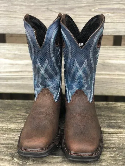 Durango Men's Maverick XP Brown & Blue Jean Square Toe Cowboy Work Boots DDB0268