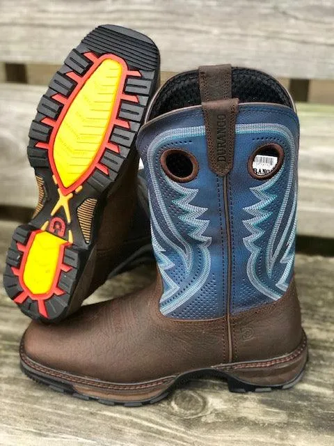 Durango Men's Maverick XP Brown & Blue Jean Square Toe Cowboy Work Boots DDB0268