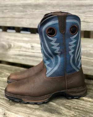 Durango Men's Maverick XP Brown & Blue Jean Square Toe Cowboy Work Boots DDB0268