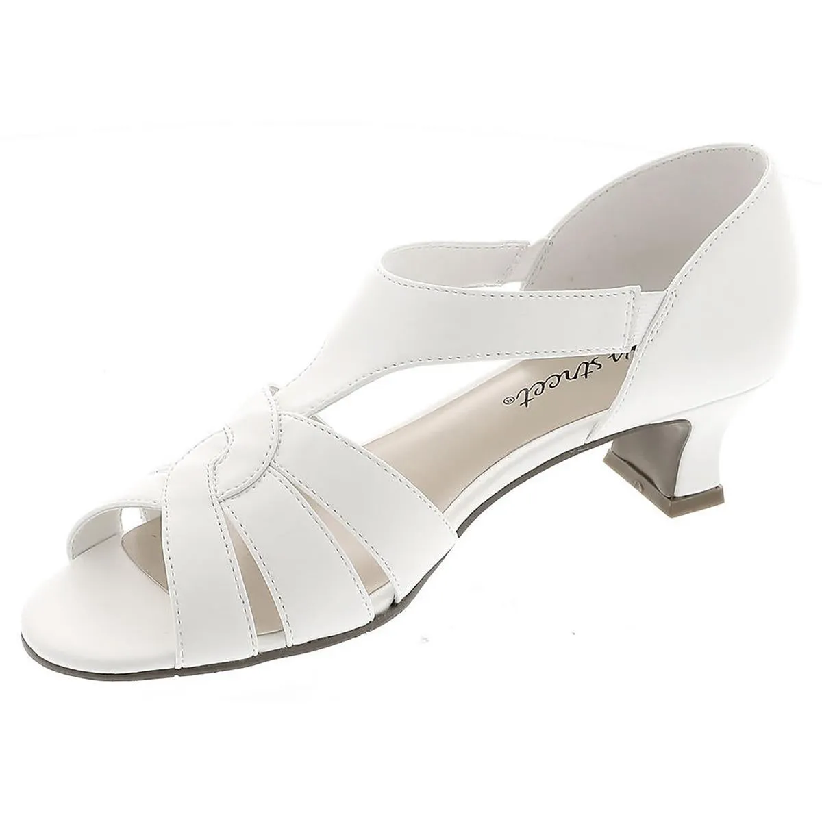 Easy Street Womens Essie Faux Leather Op Kitten Heels