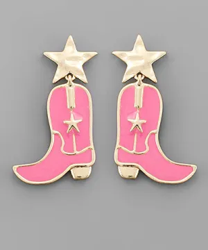 Epoxy Cowboy Boots Earrings