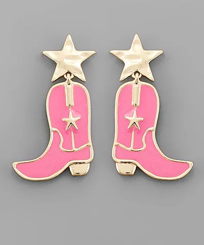 Epoxy Cowboy Boots Earrings
