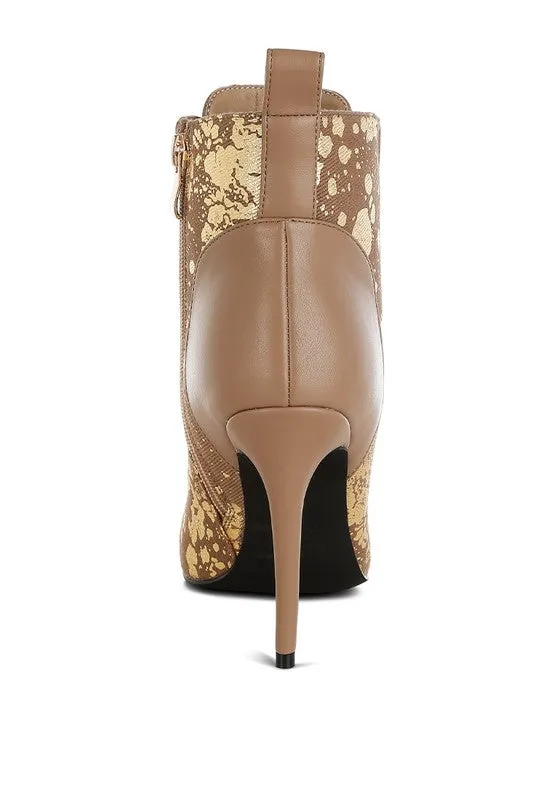 Fat Cat Abstract Pattern Lace-Up Ankle Boots