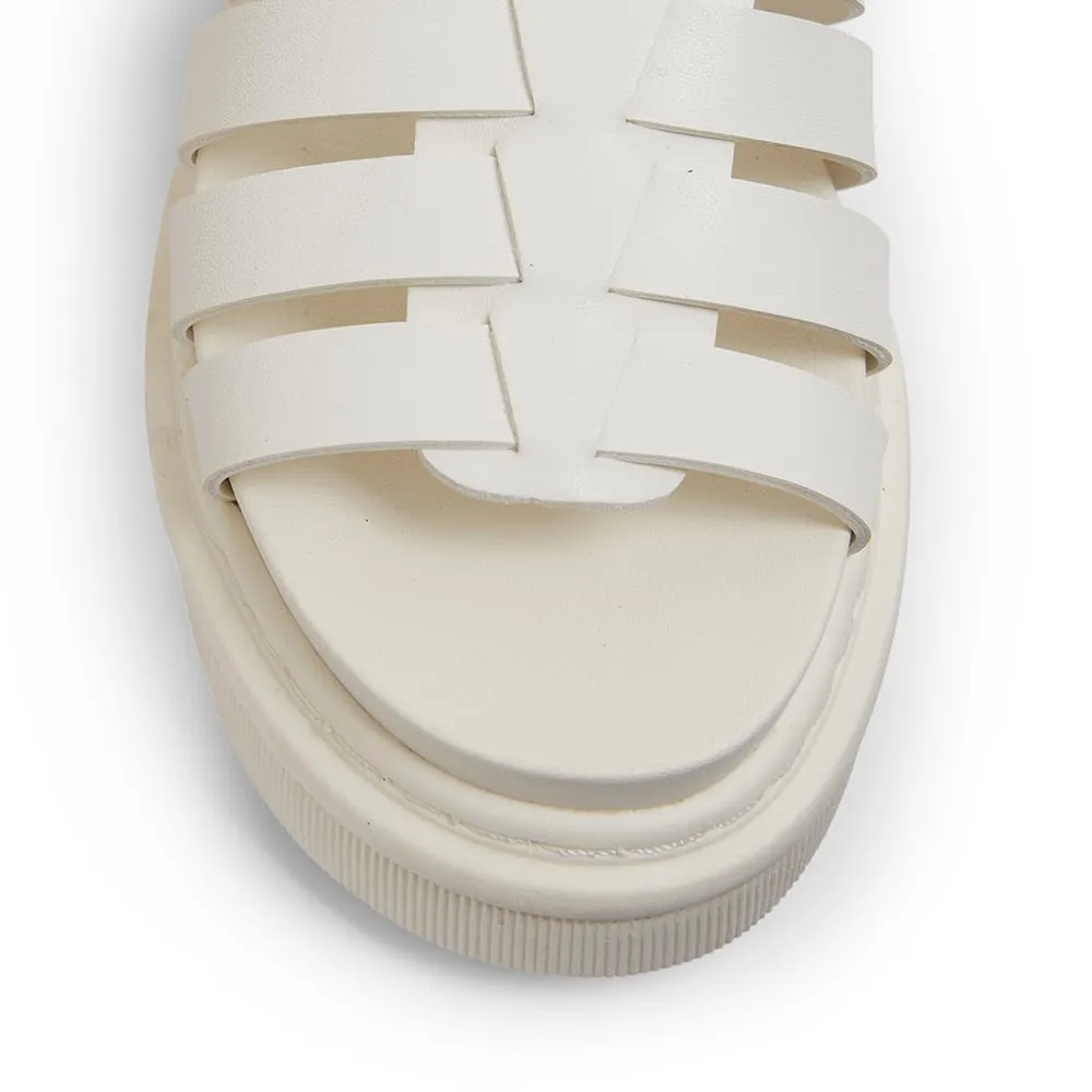 Force Sandal in White Smooth