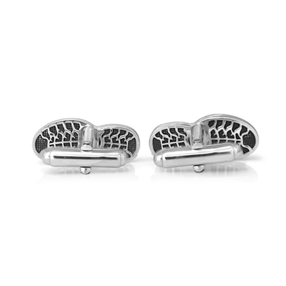 Handmade Sterling Silver Running Shoe Cufflinks