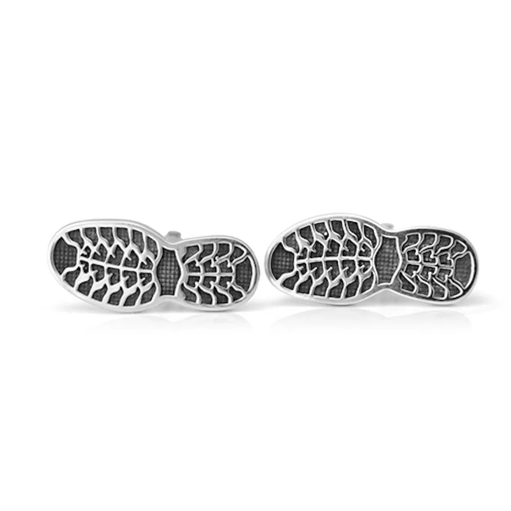 Handmade Sterling Silver Running Shoe Cufflinks