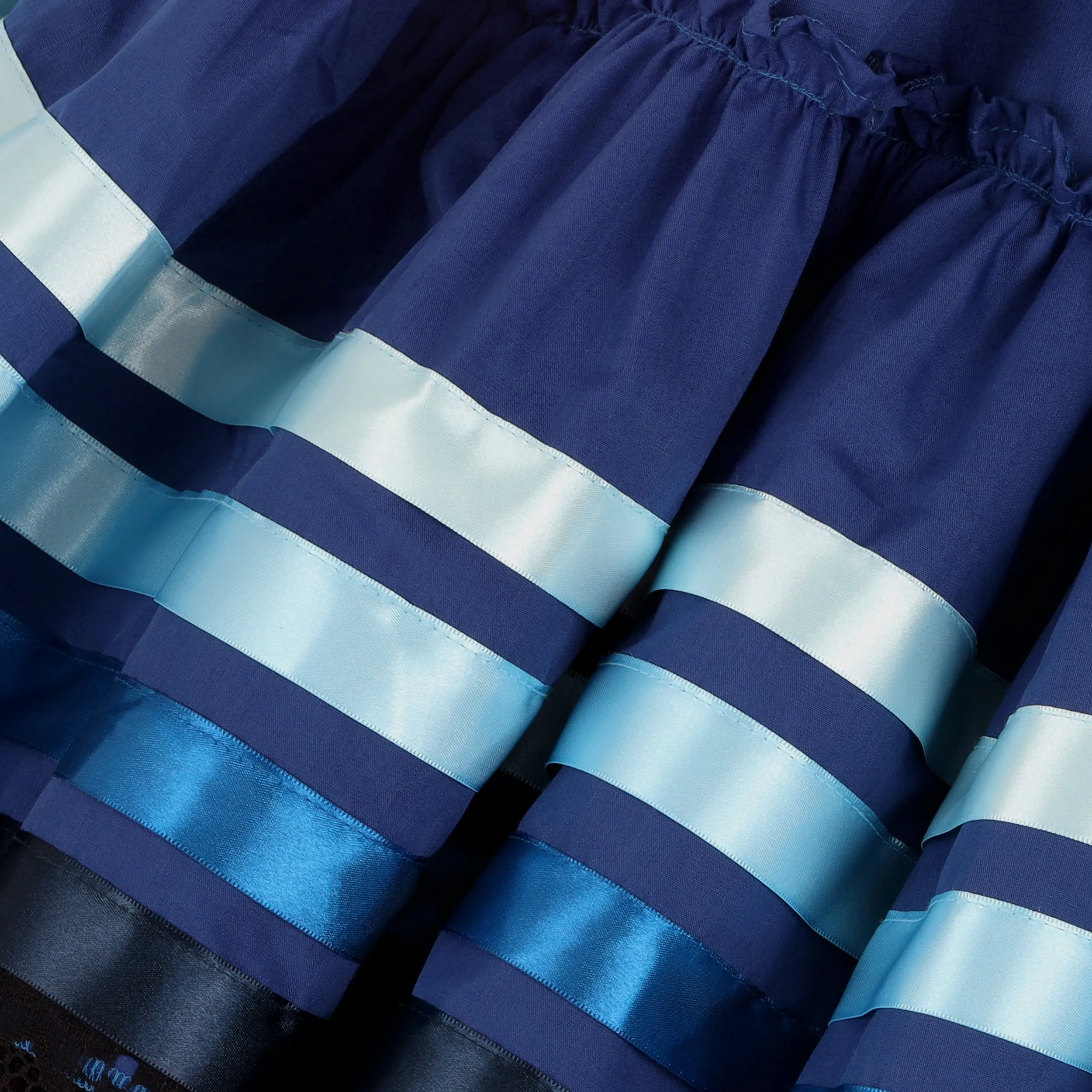 Hoja de Maiz Doble Vuelo Folklórico Practice Skirt – Azul Rey