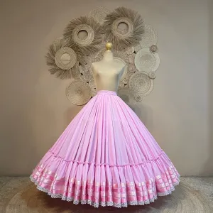 Hoja de Maiz Doble Vuelo Folklórico Practice Skirt – Rosa Claro