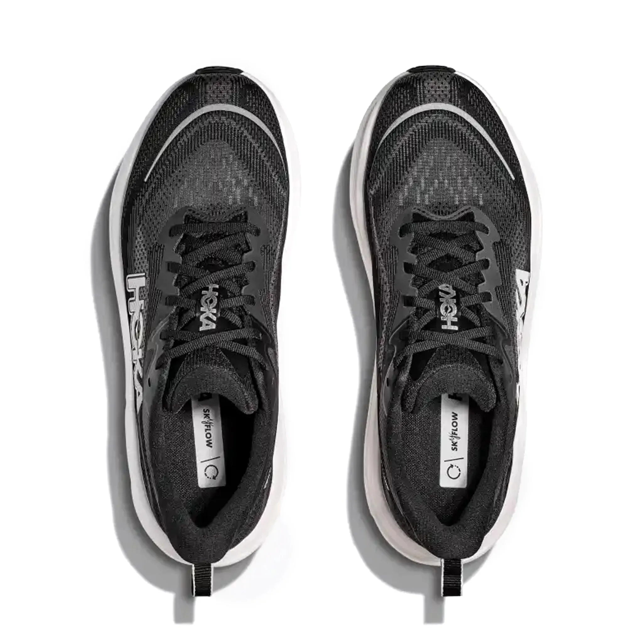 HOKA MENS RUNNING SHOES SKY FLOW BLACK/WHITE