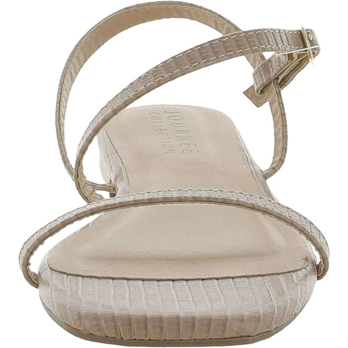 Journee Collection Womens Faux Leather Open Toe Flatform Sandals