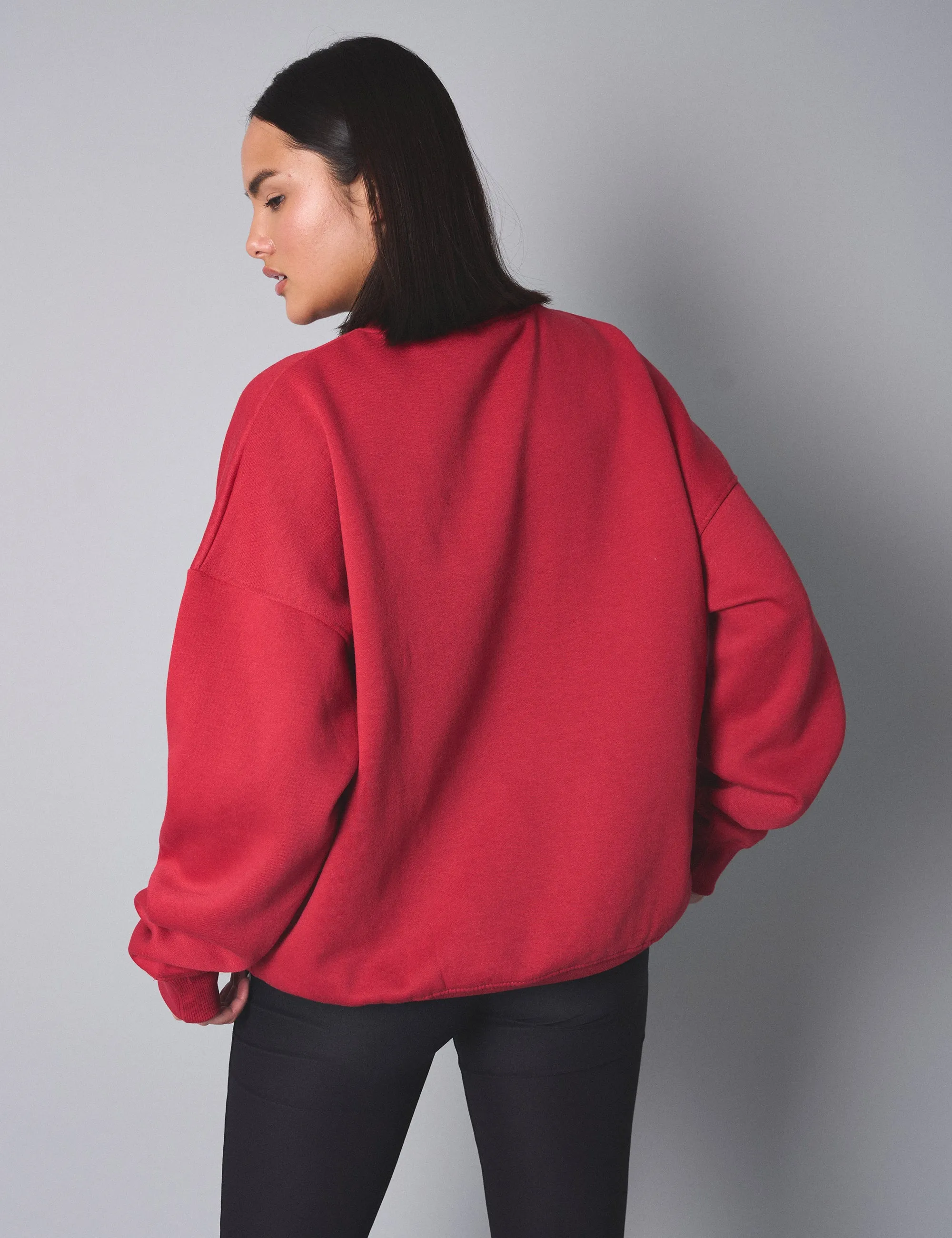 Kaiia Sport Oversized Sweatshirt Cherry Red